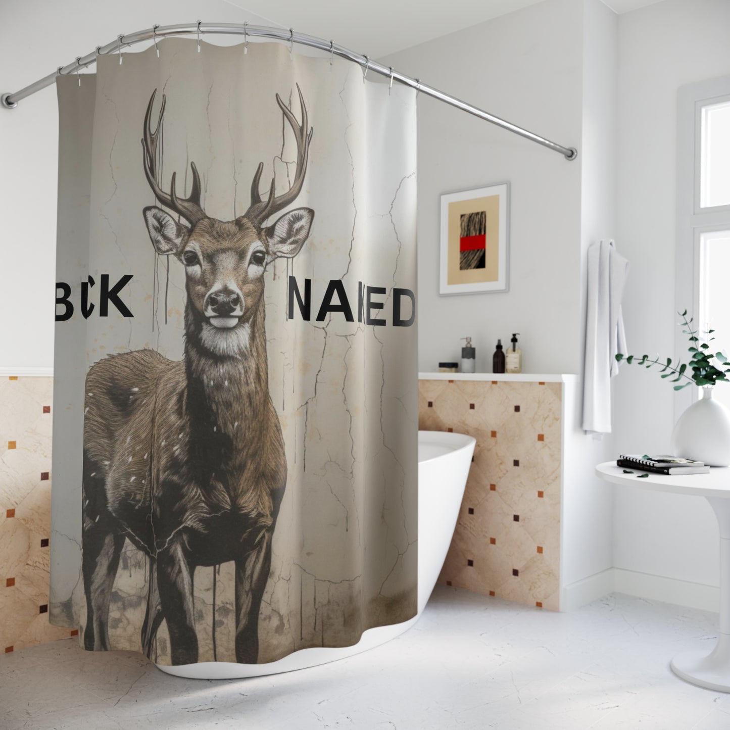 Buck Naked Shower Curtain