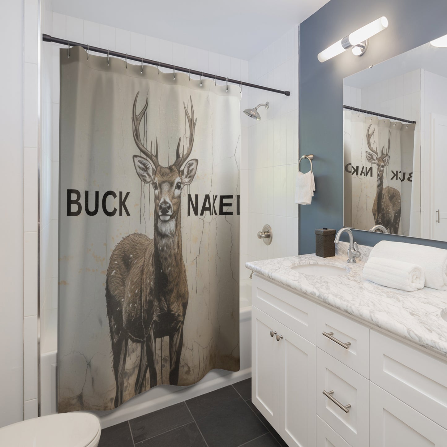 Buck Naked Shower Curtain