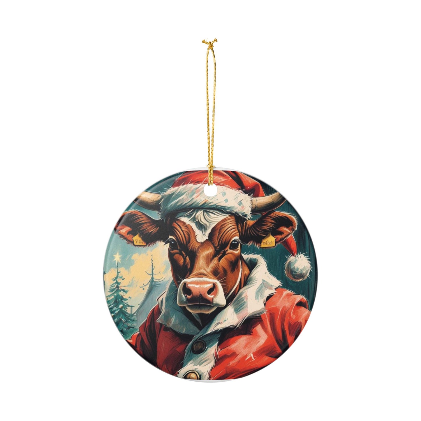 Festive Cow Christmas Tree Ornament