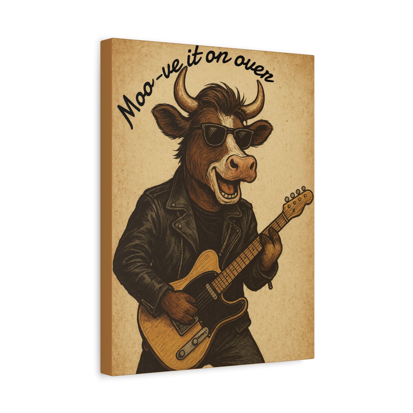 Rockin' Cow Canvas Wall Art, Moo-ve It On Over Decor
