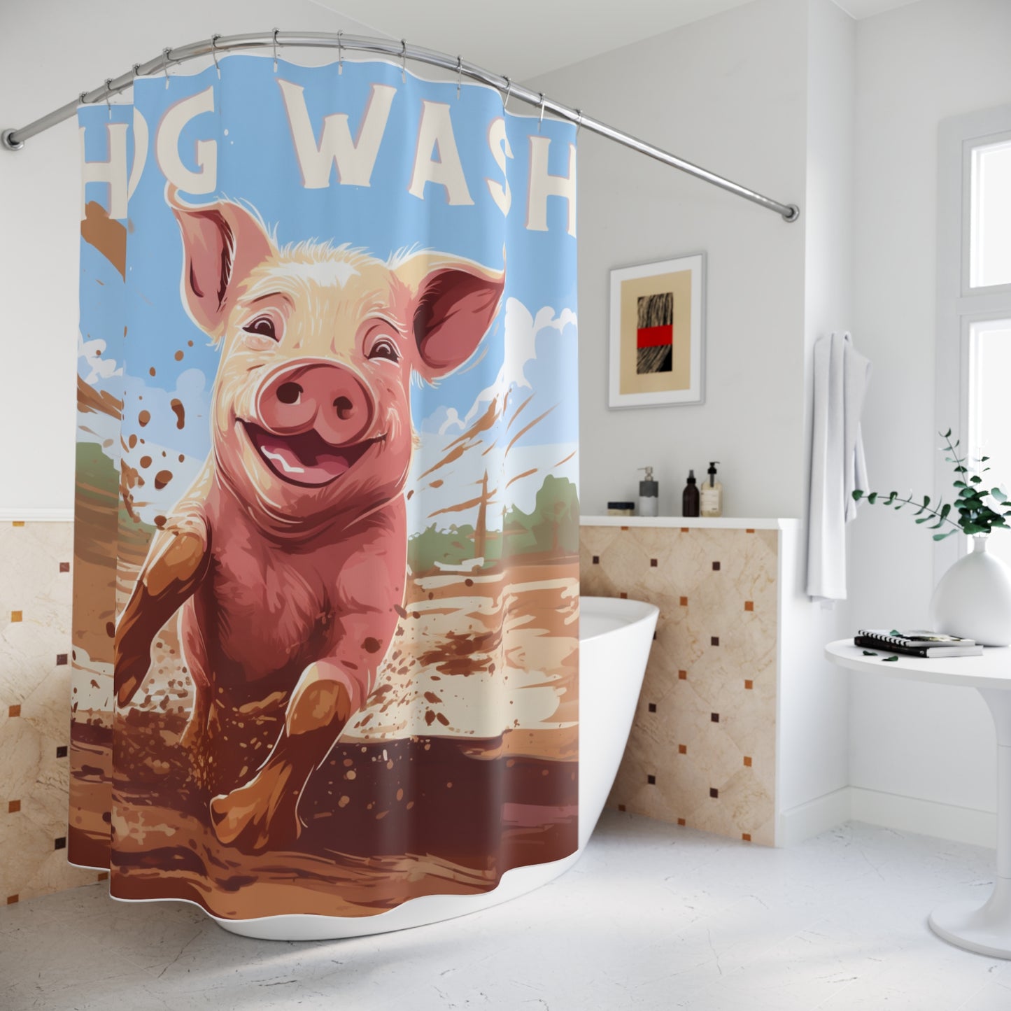 Hog Wash Shower Curtain