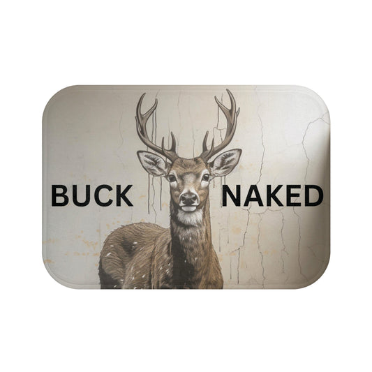 Funny Deer Buck Naked Bath Mat