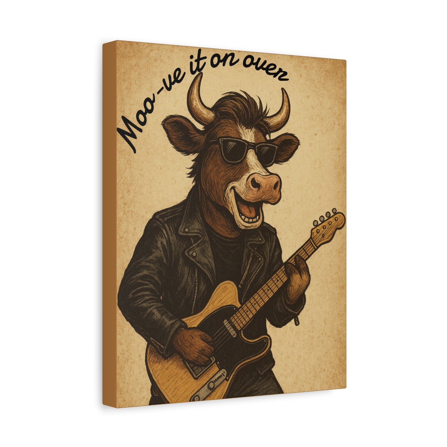 Rockin' Cow Canvas Wall Art, Moo-ve It On Over Decor