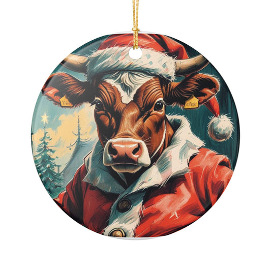 Festive Cow Christmas Tree Ornament