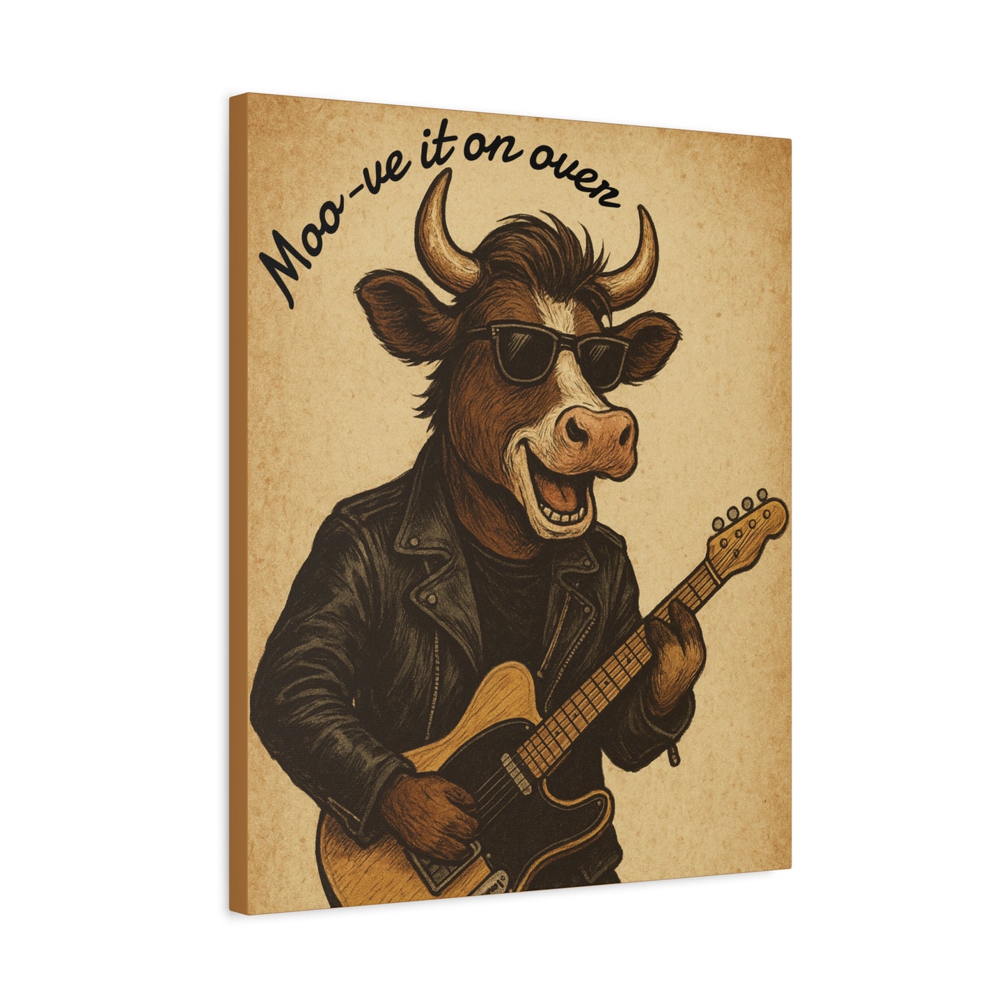Rockin' Cow Canvas Wall Art, Moo-ve It On Over Decor