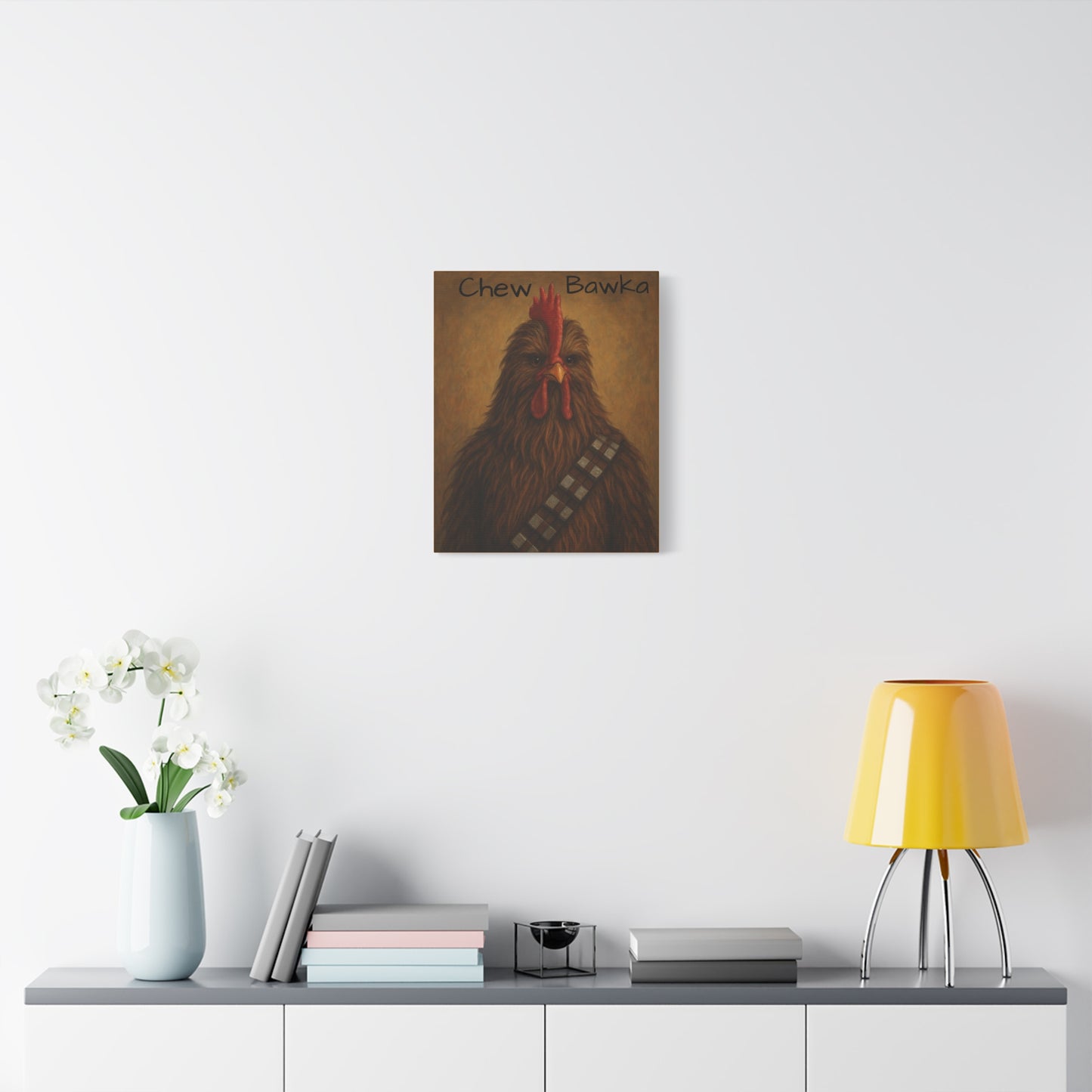 Canvas Print - Chew Bawka Chicken Costume Artwork