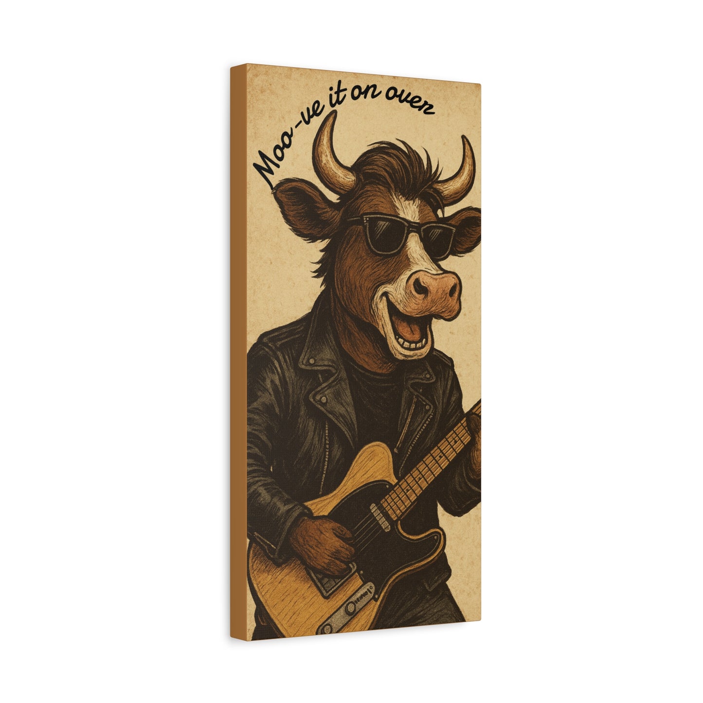 Rockin' Cow Canvas Wall Art, Moo-ve It On Over Decor