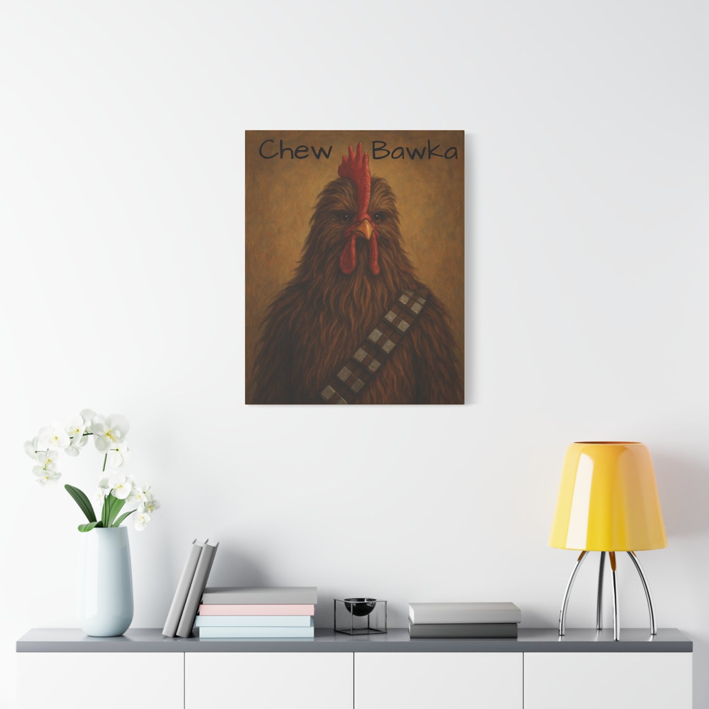 Canvas Print - Chew Bawka Chicken Costume Artwork