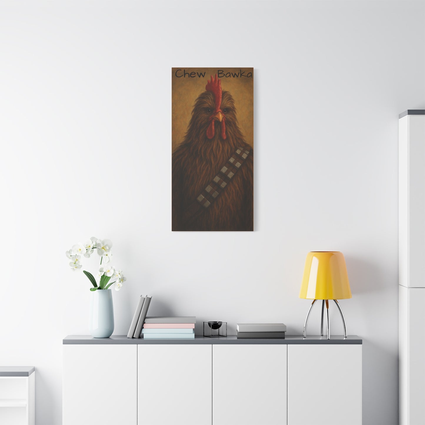 Canvas Print - Chew Bawka Chicken Costume Artwork