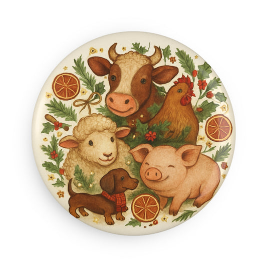 Holiday Animal Button Magnets