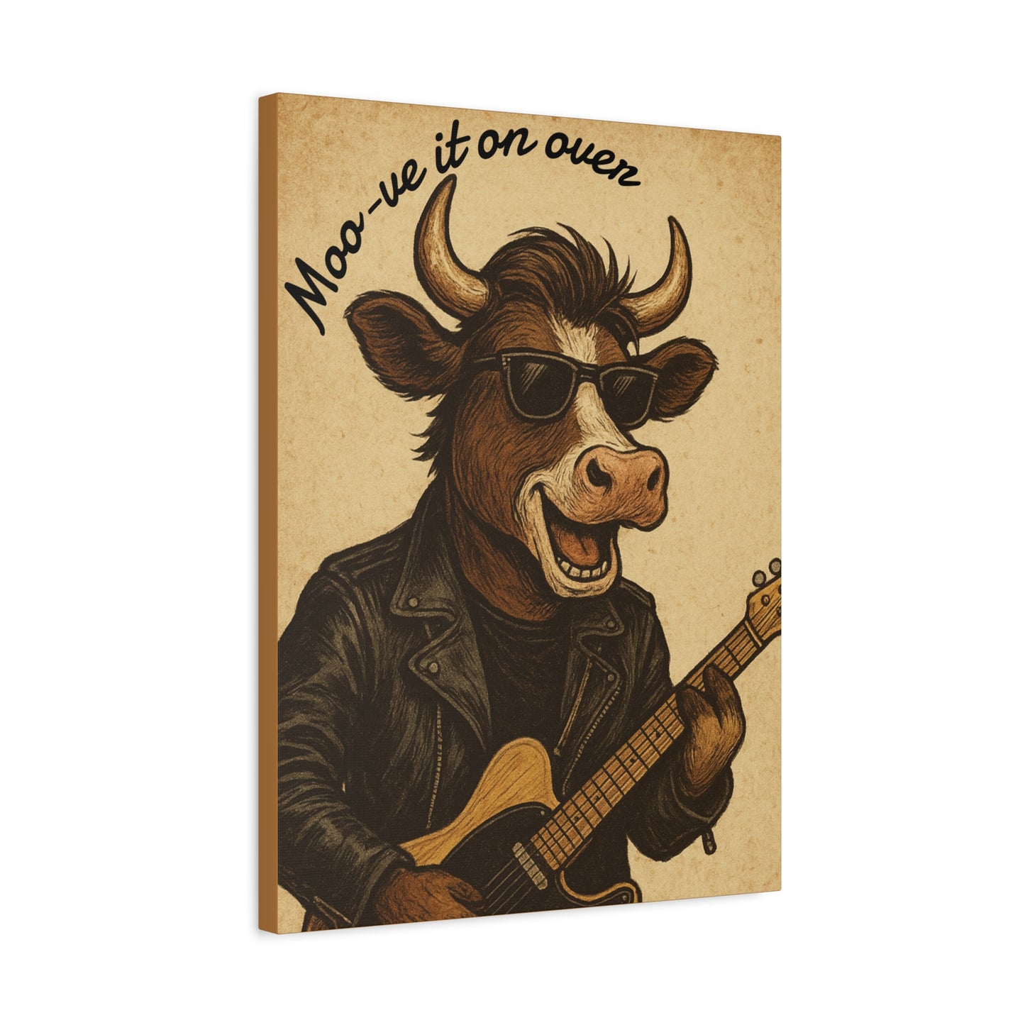 Rockin' Cow Canvas Wall Art, Moo-ve It On Over Decor