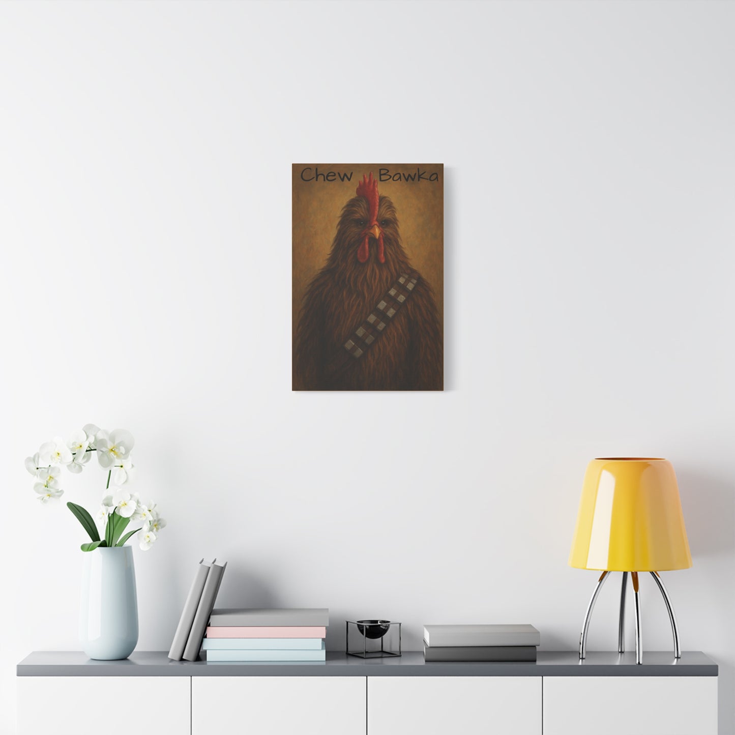 Canvas Print - Chew Bawka Chicken Costume Artwork