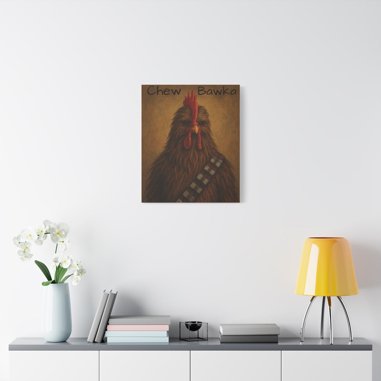 Canvas Print - Chew Bawka Chicken Costume Artwork