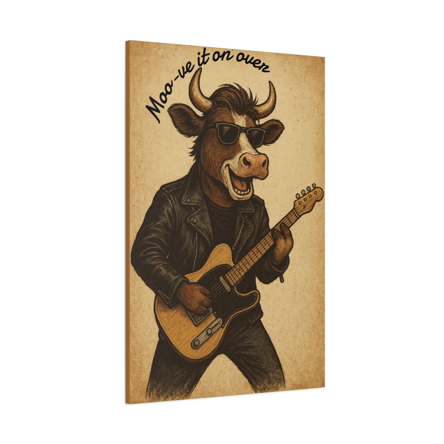 Rockin' Cow Canvas Wall Art, Moo-ve It On Over Decor