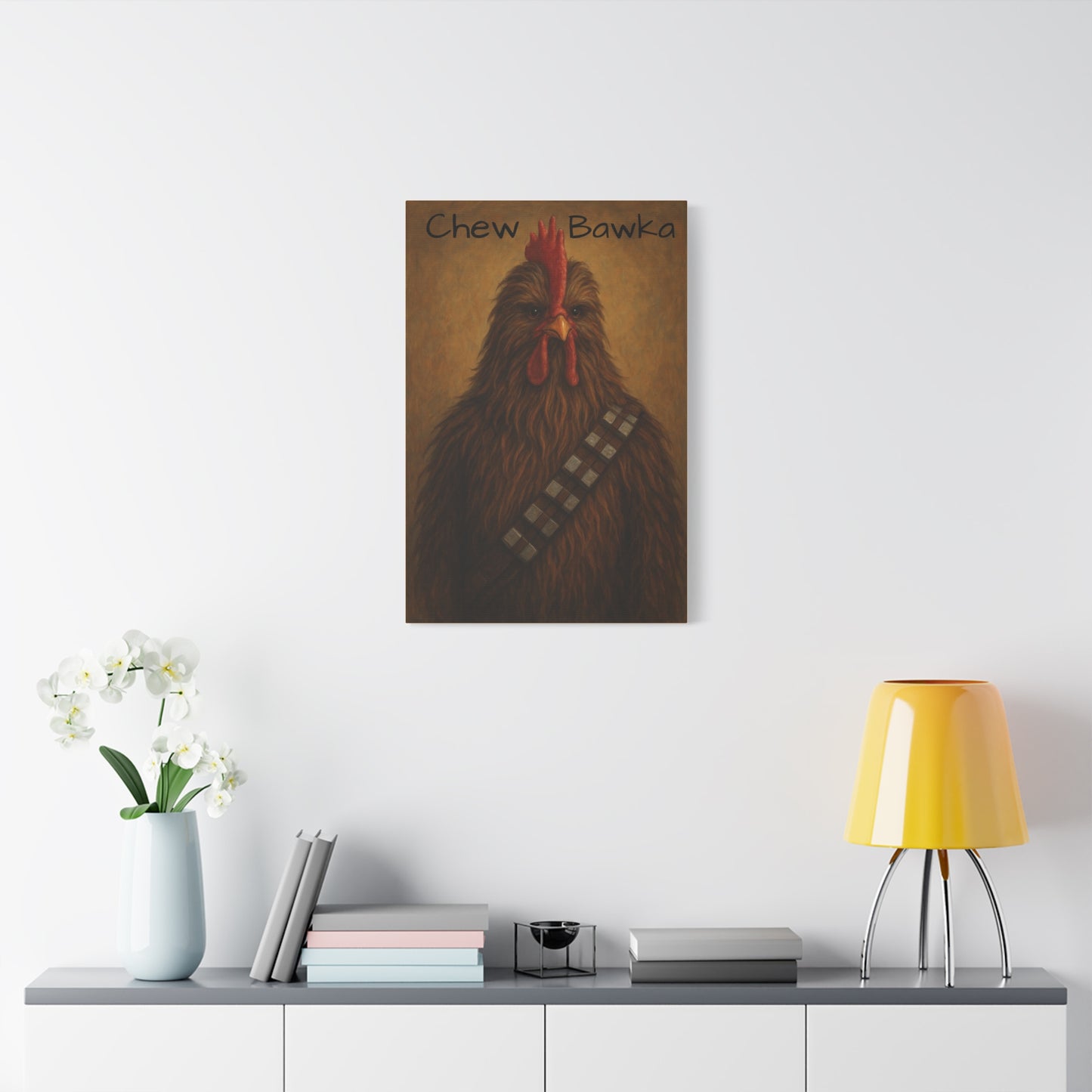 Canvas Print - Chew Bawka Chicken Costume Artwork