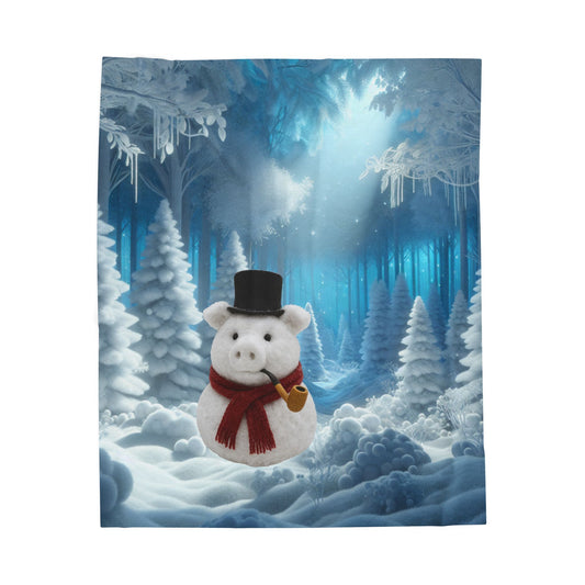 Crusty the Snow Pig Plush Blanket